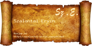 Szalontai Ervin névjegykártya