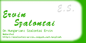 ervin szalontai business card